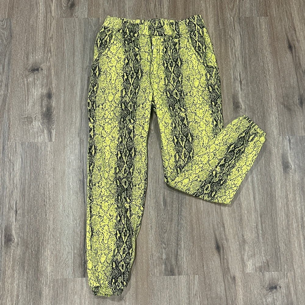 Yellow and Black Snake Print Pants